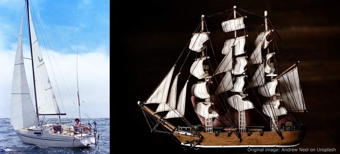 sailboat vs. sailship