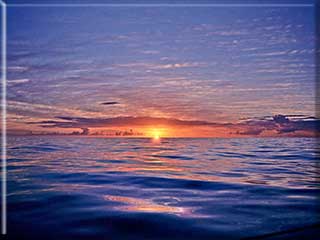 夕陽と海の写真