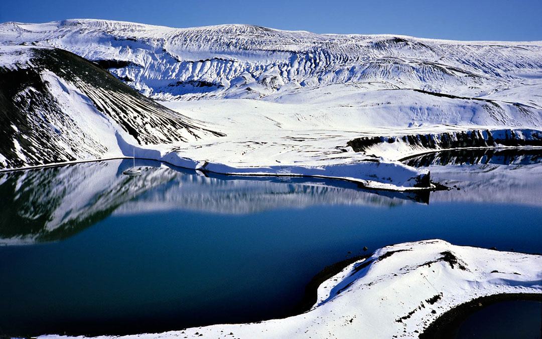 Deception Island from its mountain