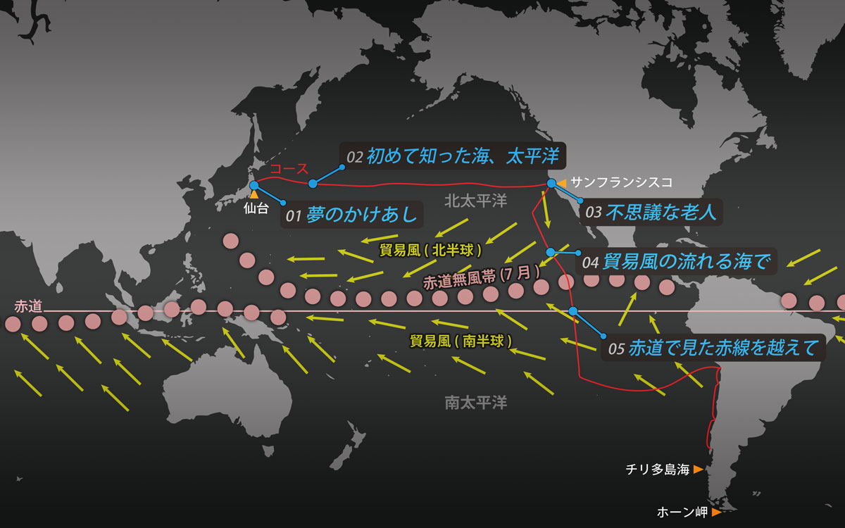 pacific map track of Aomi